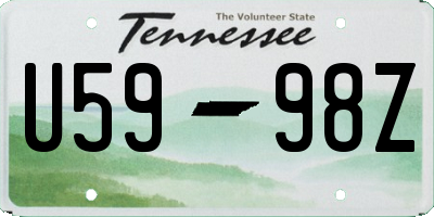 TN license plate U5998Z