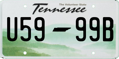 TN license plate U5999B