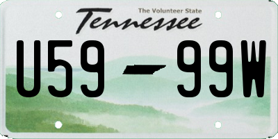 TN license plate U5999W