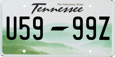 TN license plate U5999Z