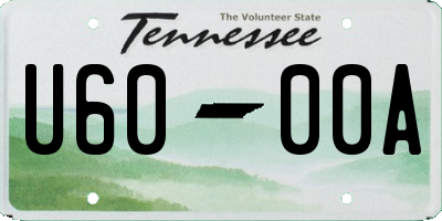 TN license plate U6000A