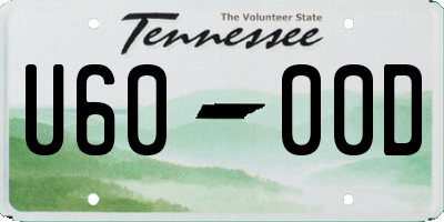 TN license plate U6000D