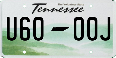TN license plate U6000J