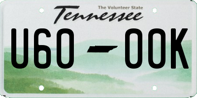 TN license plate U6000K