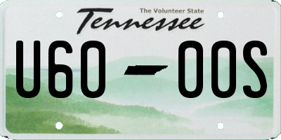TN license plate U6000S