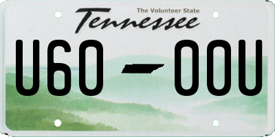 TN license plate U6000U
