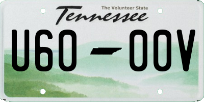 TN license plate U6000V