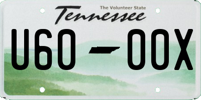 TN license plate U6000X
