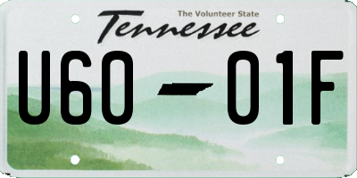 TN license plate U6001F