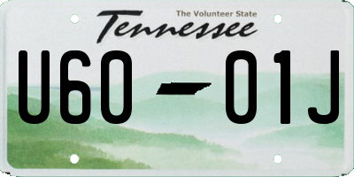 TN license plate U6001J
