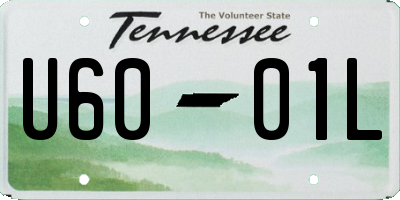 TN license plate U6001L