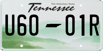 TN license plate U6001R