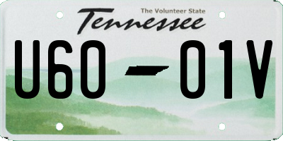 TN license plate U6001V