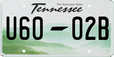TN license plate U6002B