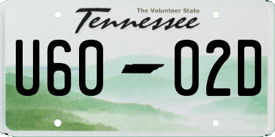 TN license plate U6002D