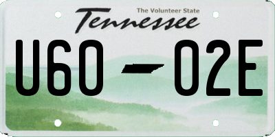 TN license plate U6002E