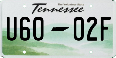 TN license plate U6002F