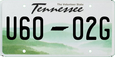 TN license plate U6002G