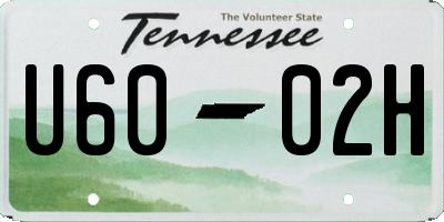 TN license plate U6002H