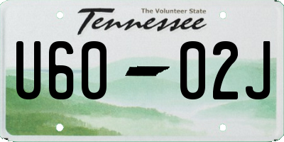 TN license plate U6002J
