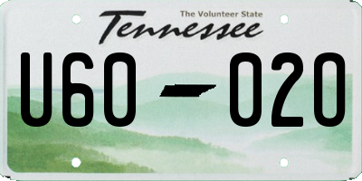 TN license plate U6002O