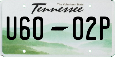 TN license plate U6002P
