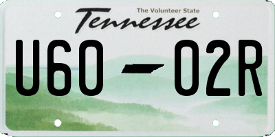 TN license plate U6002R