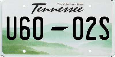 TN license plate U6002S