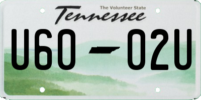 TN license plate U6002U