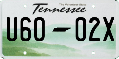 TN license plate U6002X