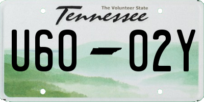 TN license plate U6002Y