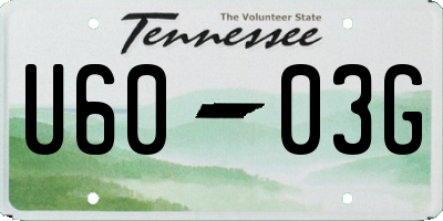 TN license plate U6003G