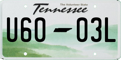 TN license plate U6003L