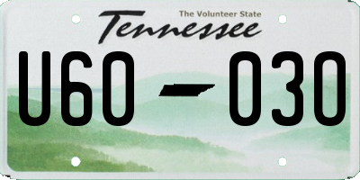 TN license plate U6003O