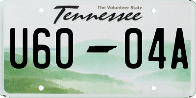 TN license plate U6004A