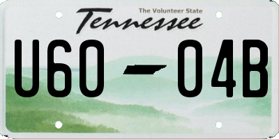 TN license plate U6004B