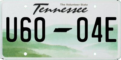 TN license plate U6004E