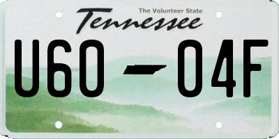 TN license plate U6004F