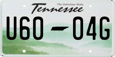 TN license plate U6004G