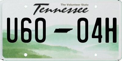TN license plate U6004H