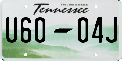 TN license plate U6004J
