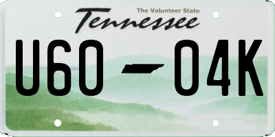 TN license plate U6004K