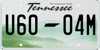 TN license plate U6004M