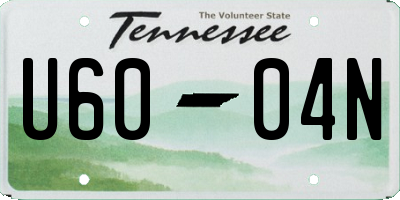 TN license plate U6004N