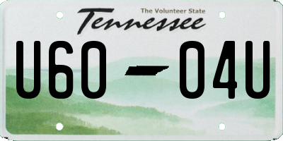 TN license plate U6004U