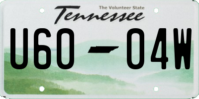 TN license plate U6004W