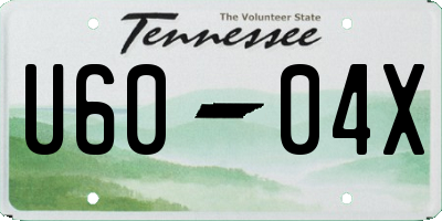 TN license plate U6004X