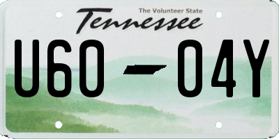 TN license plate U6004Y