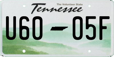 TN license plate U6005F