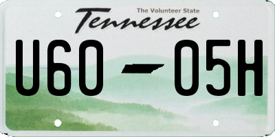 TN license plate U6005H